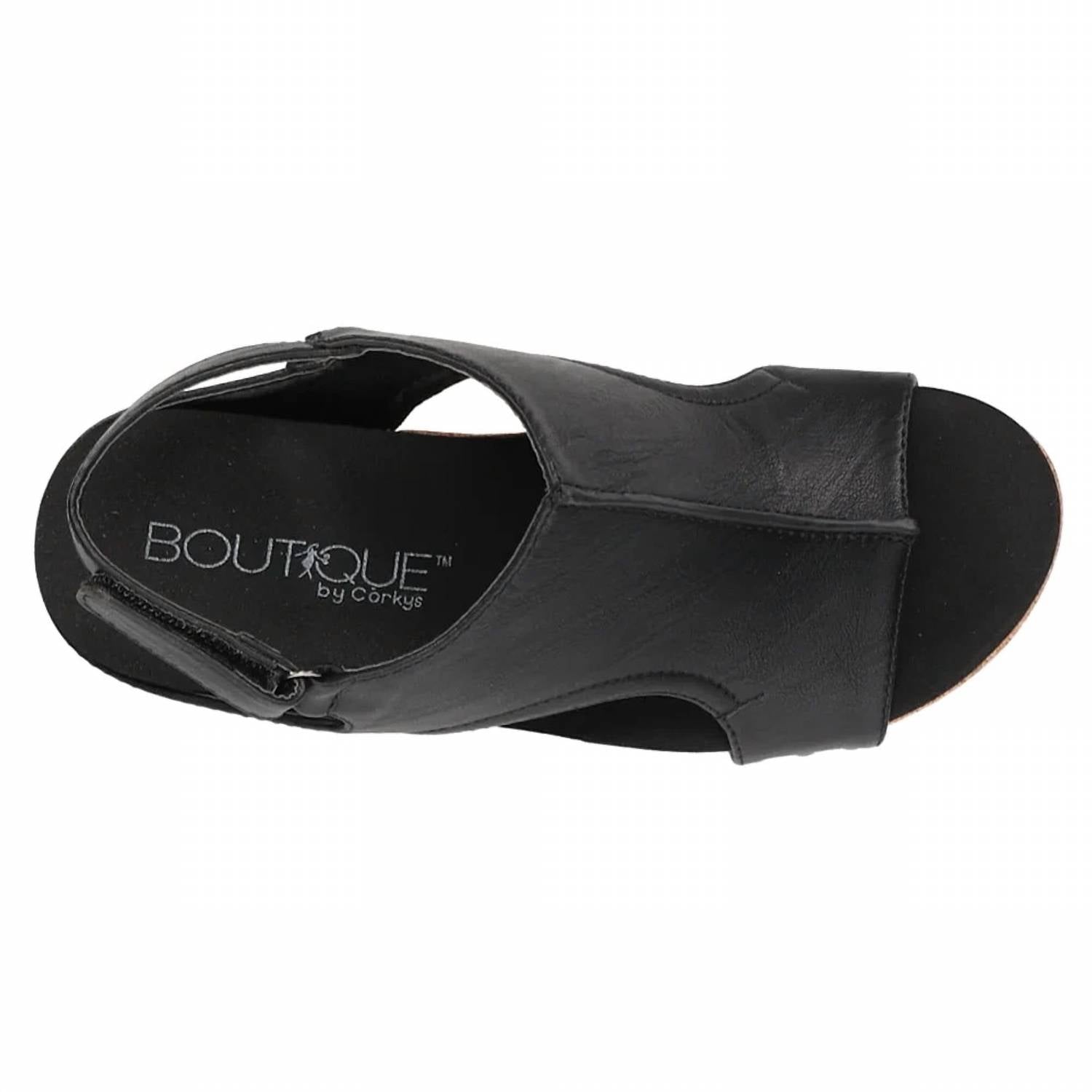 Corkys Footwear Women's Carley Sandals in black smooth - women's sandal - alternate view
