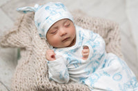 Adorable Sweetness - Infant's Cowboy Baby Gown And Hat Set