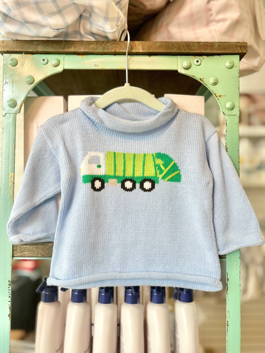 Claver by Acvisa Boys Roll Neck Sweater in garbage truck - kids' sweater