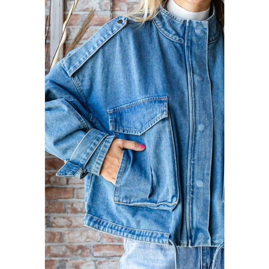 Veveret - Ansyn Denim Utility Pocket Jacket