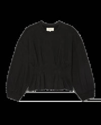 THE GREAT. The Slouchy Corset Sweatshirt in true black - women's top - view 5