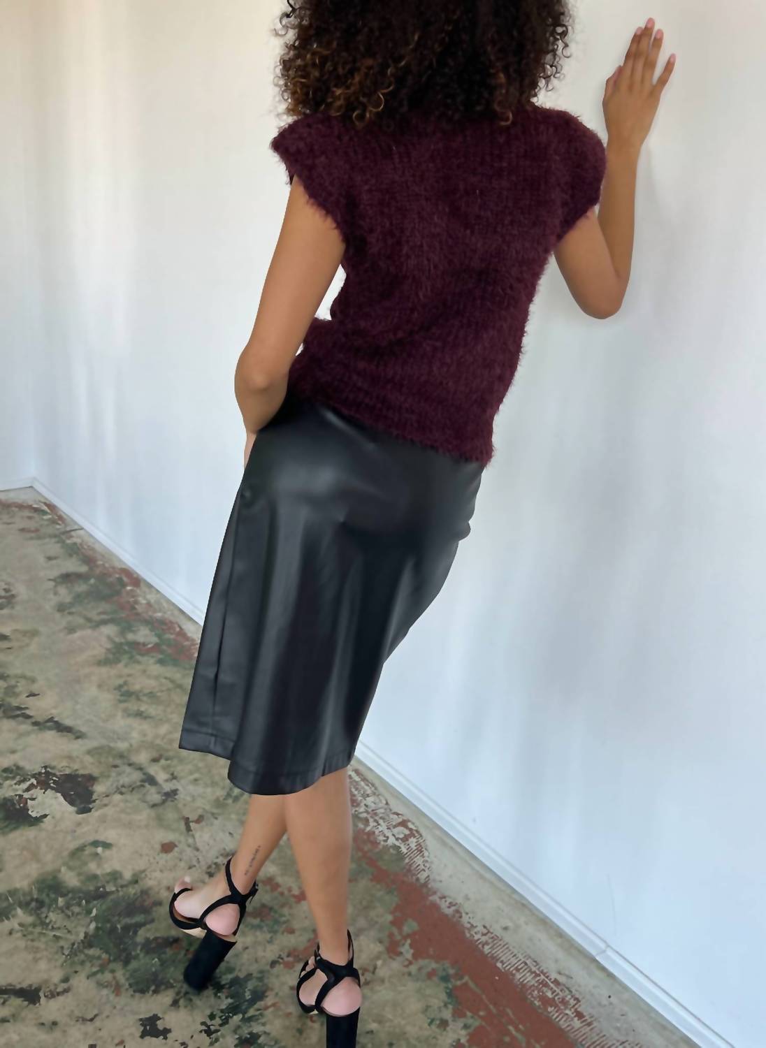 Lola & Sophie - Lenny Vegan Leather Pencil Skirt
