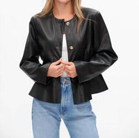 SIX/FIFTY Vivian Peplum Jacket in black - women's jacket