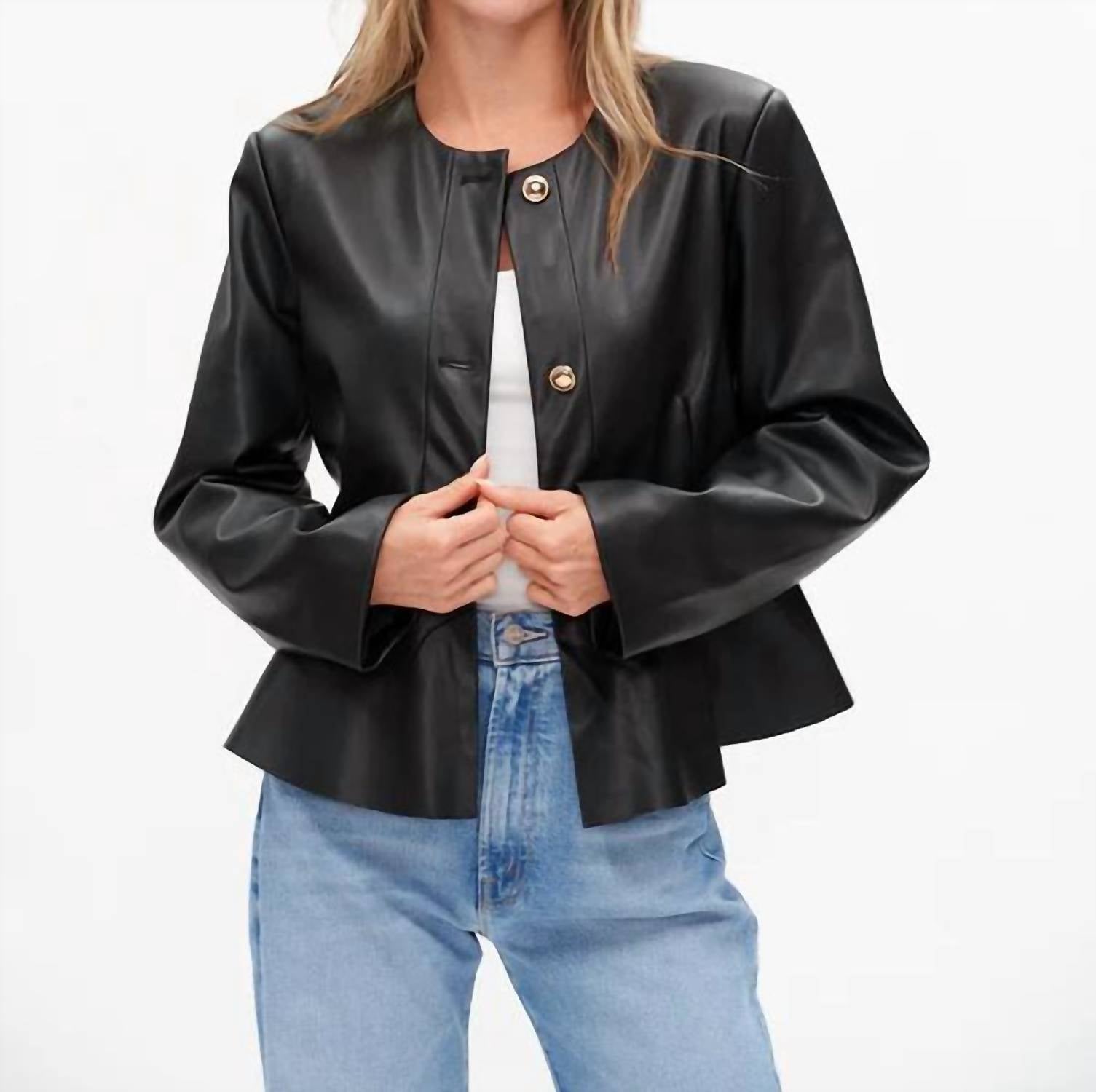 SIX/FIFTY Vivian Peplum Jacket in black - women's jacket