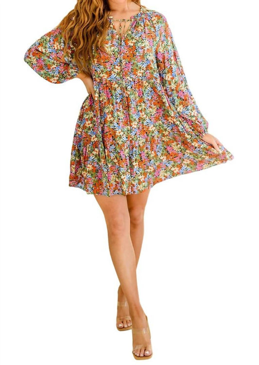 Jodifl - Loving Life Tiered Knee Length Floral Dress