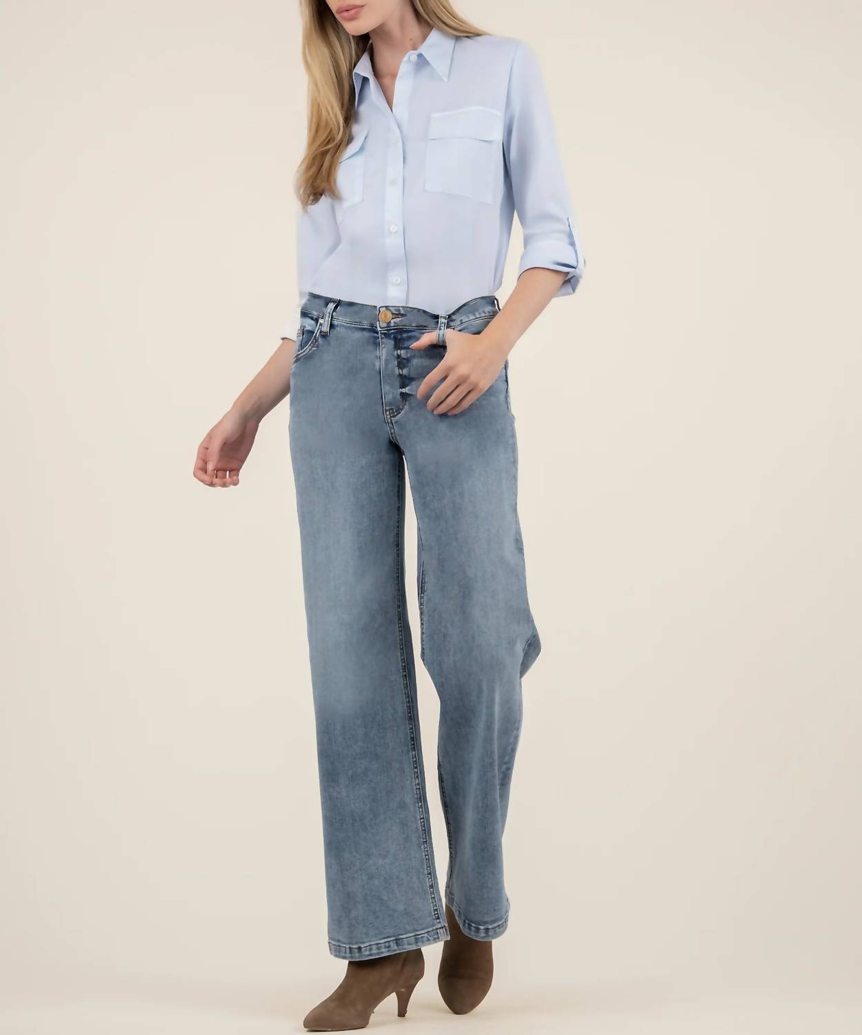 KUT FROM THE KLOTH Jean High Rise Wide Leg Jean in enforce - women's pants