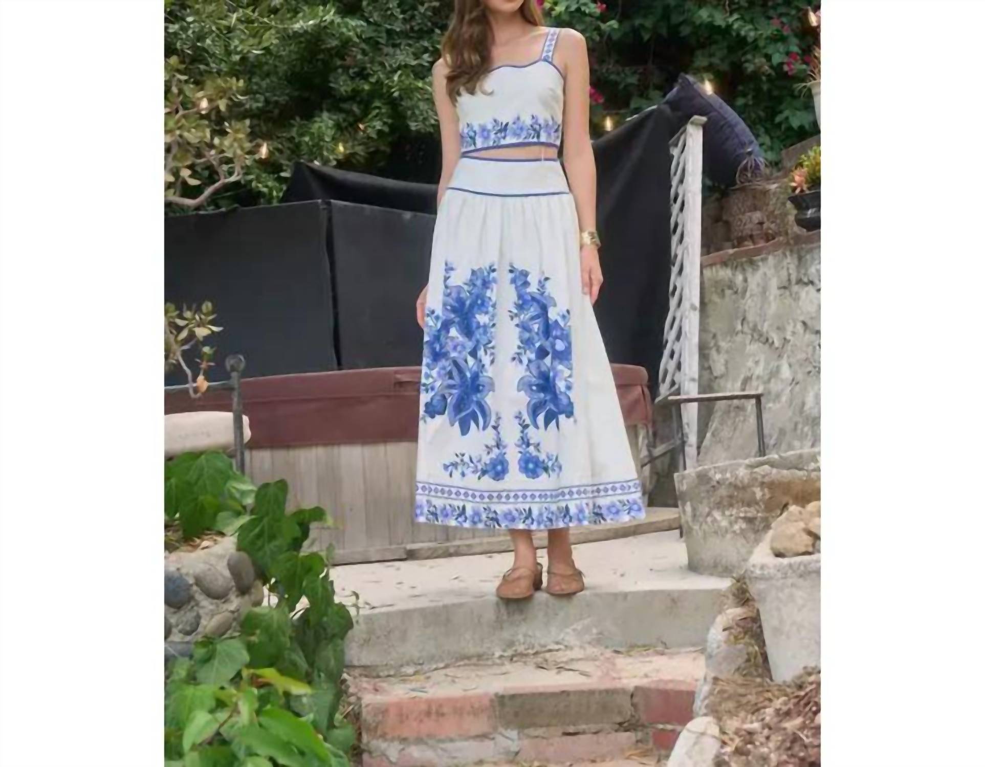 Moon River - Susie Floral Detail Midi Skirt