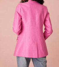 LoveShackFancy Lamia Tailored Suit Jacket in meadow - women's jacket - detail view