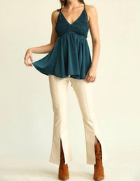 Satin Halter Open Back Top