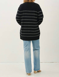 Be Cool - Striped Open-front Cardigan Curvy
