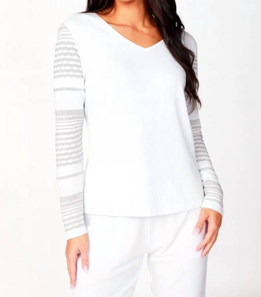 Angel Apparel - Detailed Sleeve V-neck Top