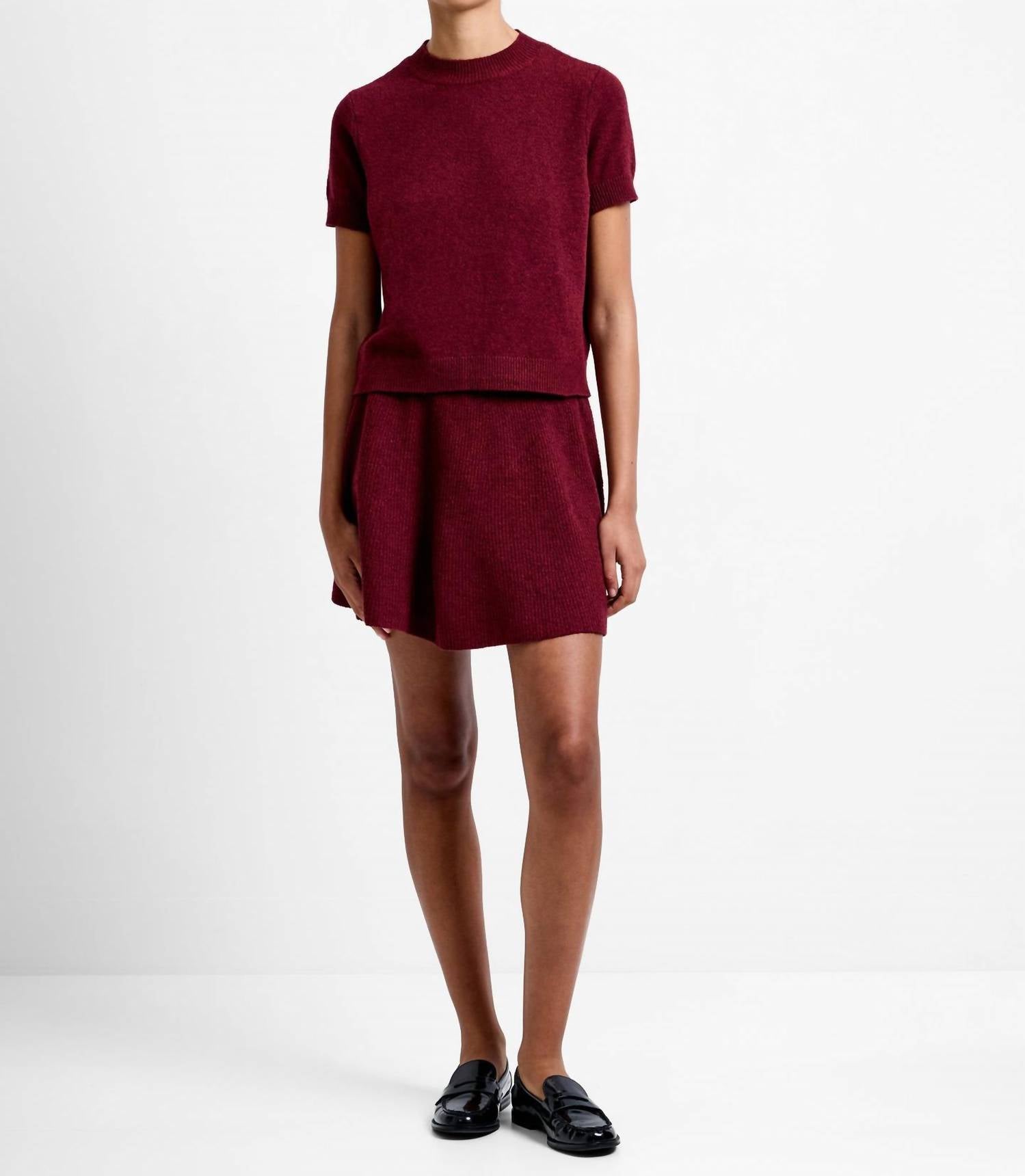 French Connection - Vhari Recycled Knit Mock Neck Short Sleeve Top