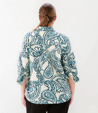 Karen Kane - Ruched Sleeve Button- Up Shirt - Plus