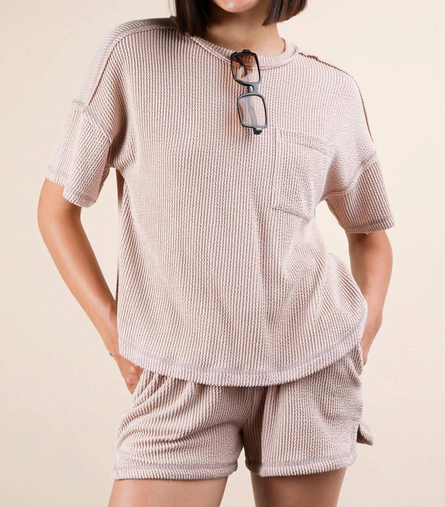 Kld. Signature - Striped Textured Shorts