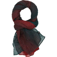 V. FRAAS Women's Ombre Plisse Scarf in moonlight ocean - women's scarf - detail view
