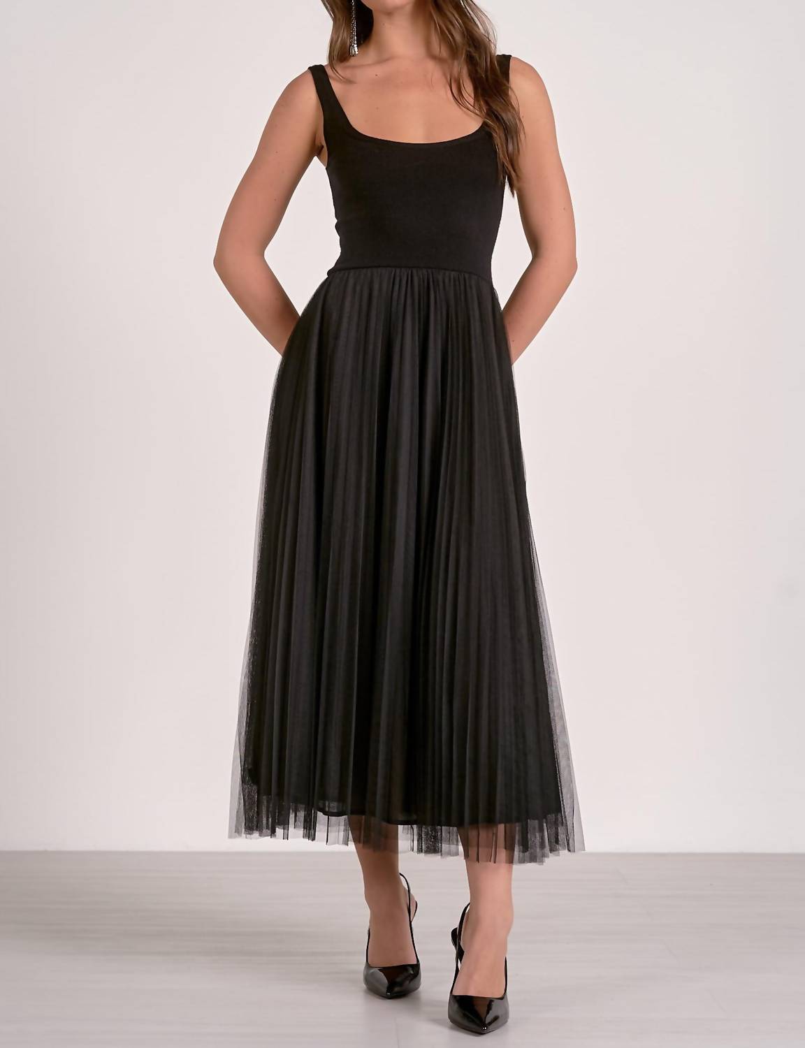 Elan - Tulle Skirt Midi Dress