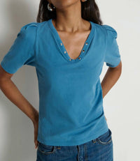 Nation LTD Nahal Top in indigo - women's t-shirt - view 4