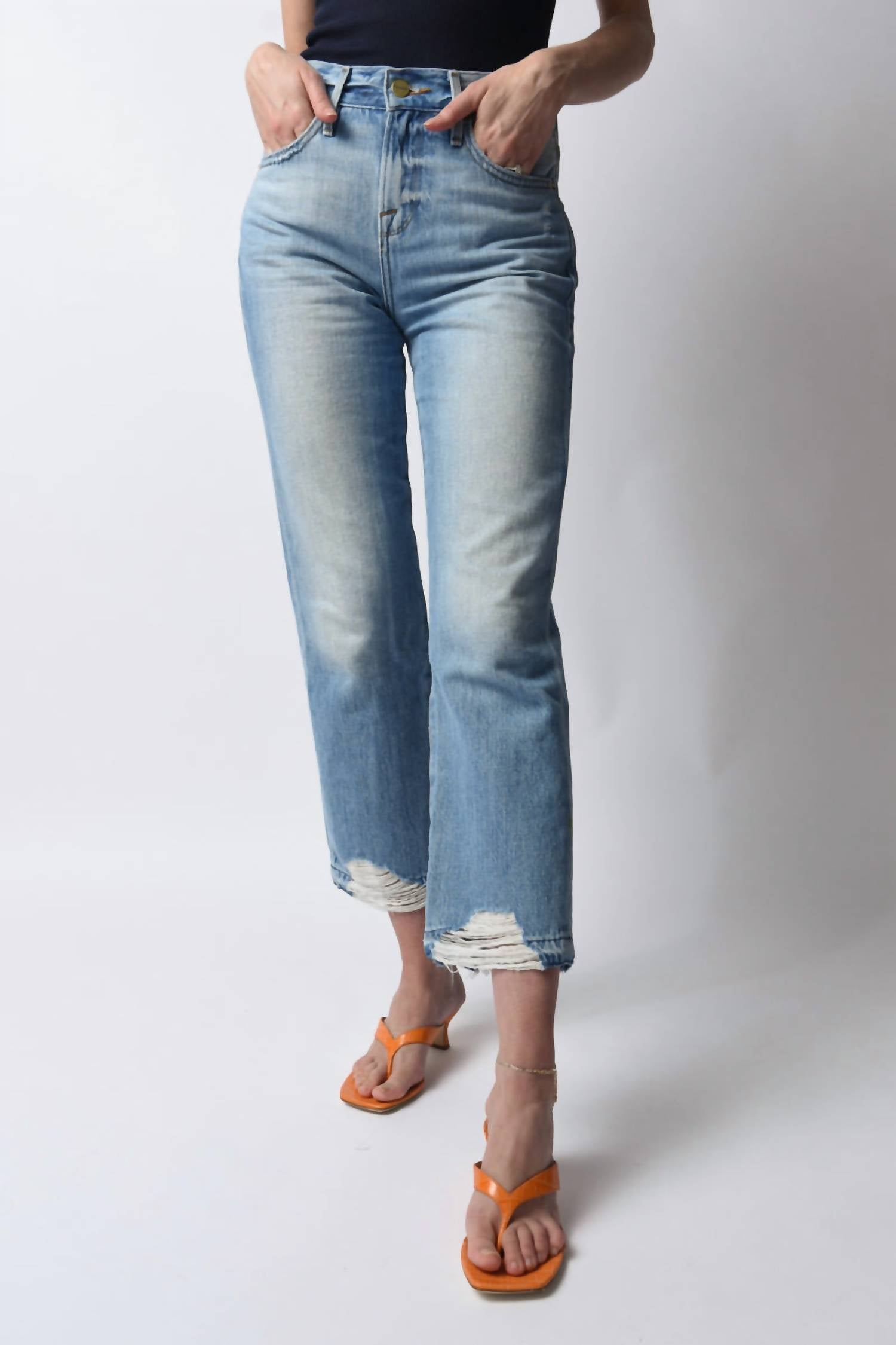 Frame - Le Hollywood Crop Released Hem Jeans