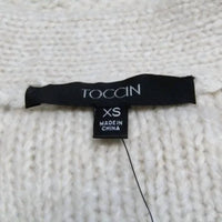 TOCCIN Women's Short Popcorn Button Up Tie Waist Cardigan in cream - women's cardigan - view 7