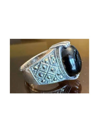 P & K Jewelry - Women's Sterling Marcasite Oval Ring