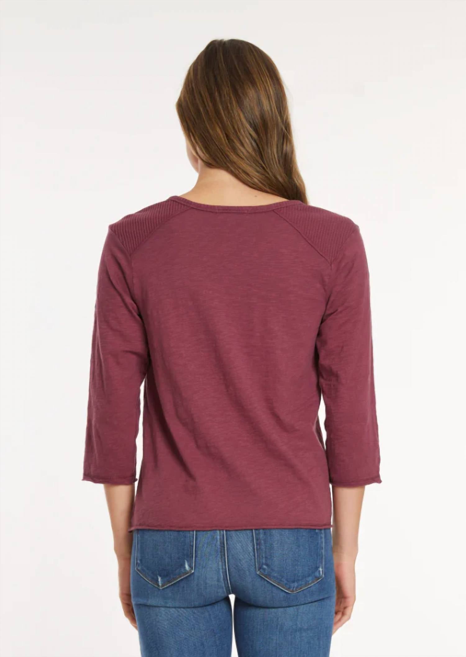 Mododoc - Waffle Mix Open Crewneck Tee