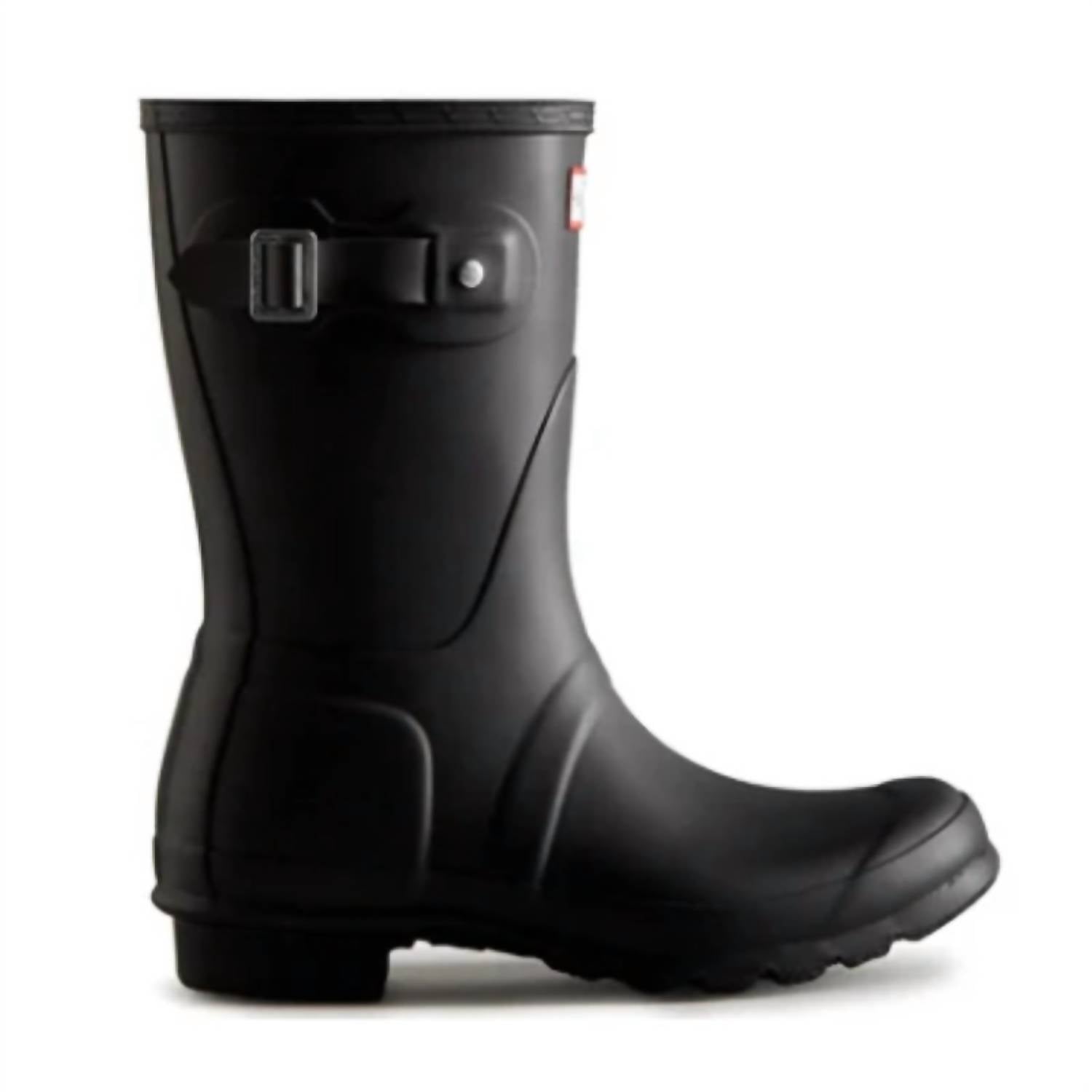 HUNTER Womens Original Short Rubber Waterproof Welly Rain Boots in black - women's shoe