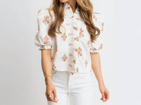 Karlie - Women's Digital London Floral Ruffle Top