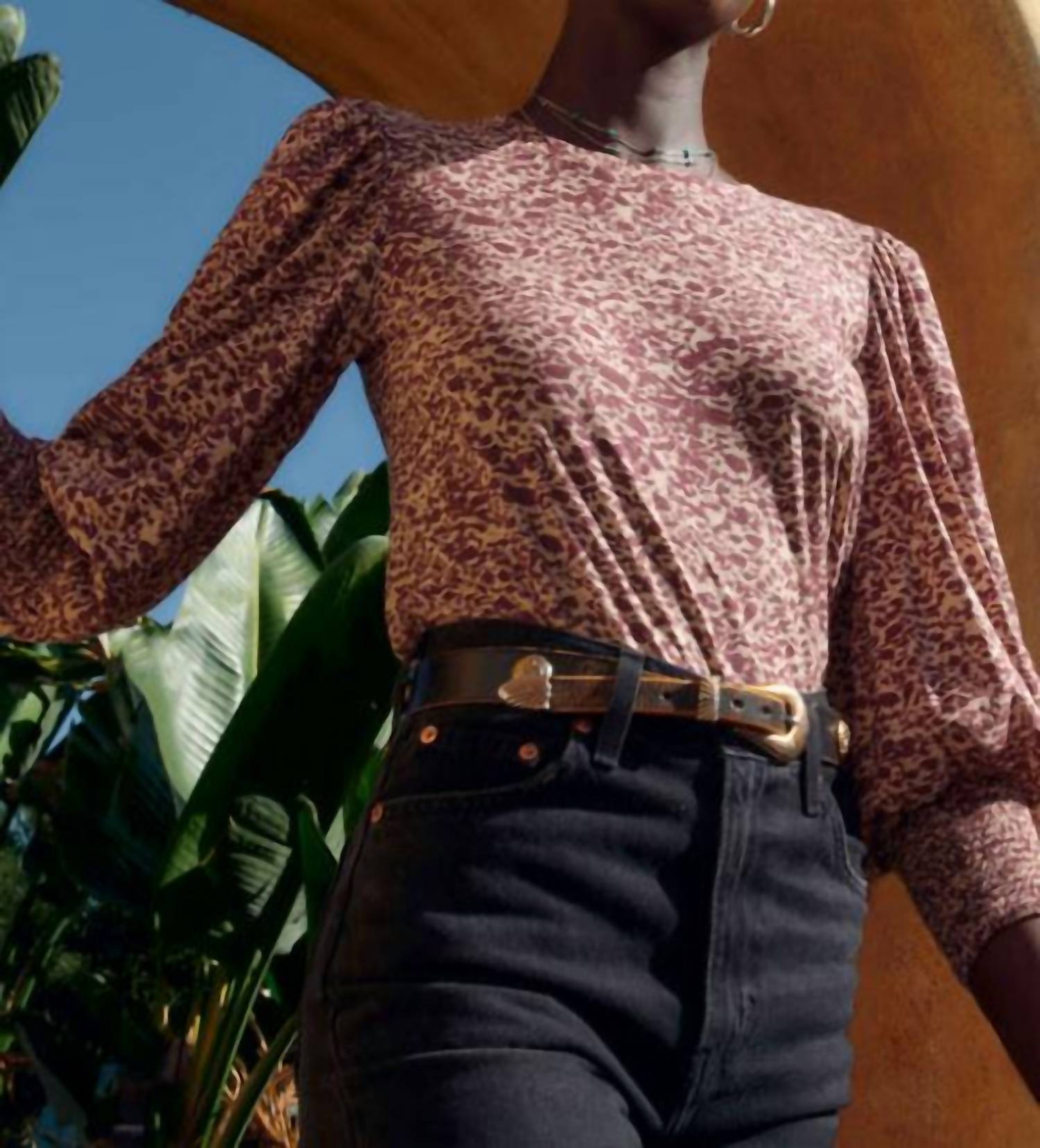 Nation Ltd - Loren Smocked Peasant Tee