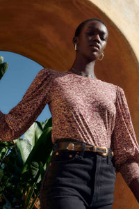 Nation Ltd - Loren Smocked Peasant Tee