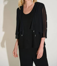 Joseph Ribkoff - Chiffon Rhinestone Detail Twin Set Top
