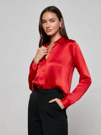 L'Agence - Tyler Silk Blouse Top