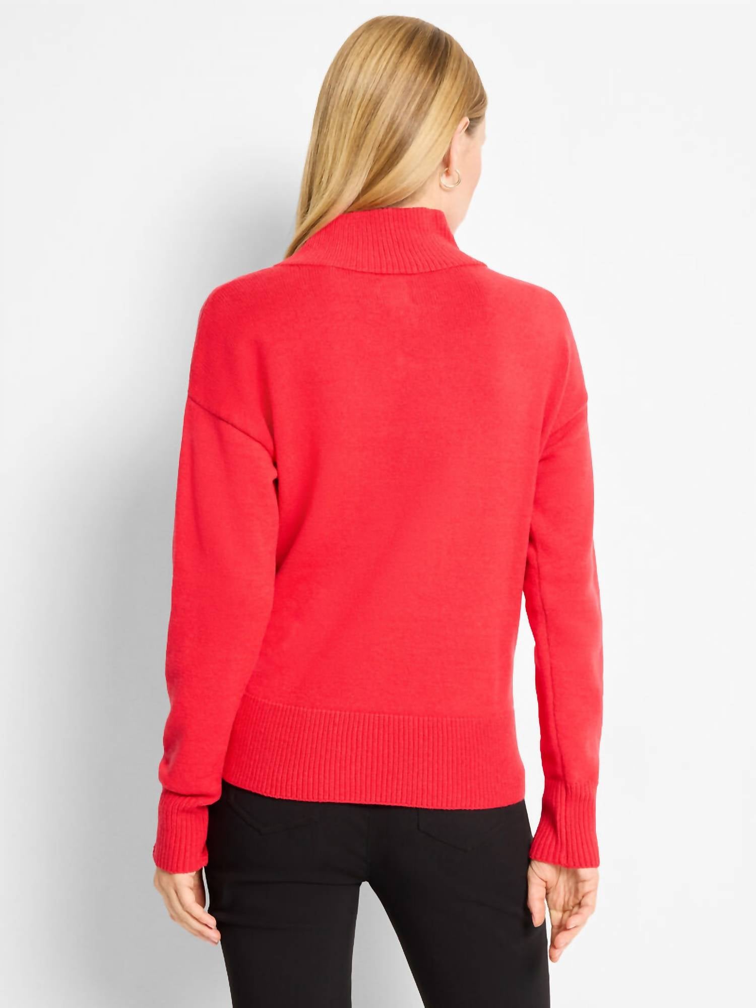 Nic + Zoe Cyra Cozy Riding Sweater in scarlet - women's sweater - view 4