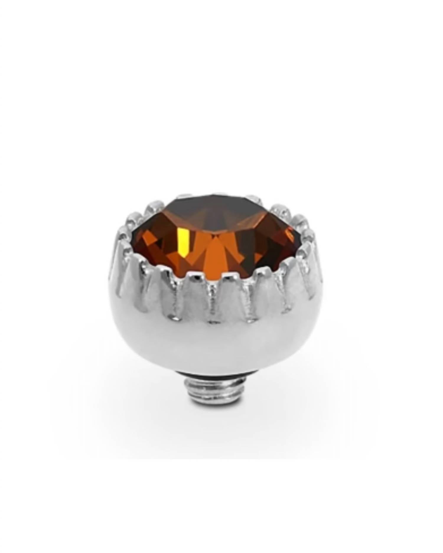 Qudo Women's London Topper 8mm in smoked amber silver - women's jewelry