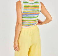 Sadie & Sage Syvia Striped Sleeveless Sweater in multi - women's tank top - alternate view