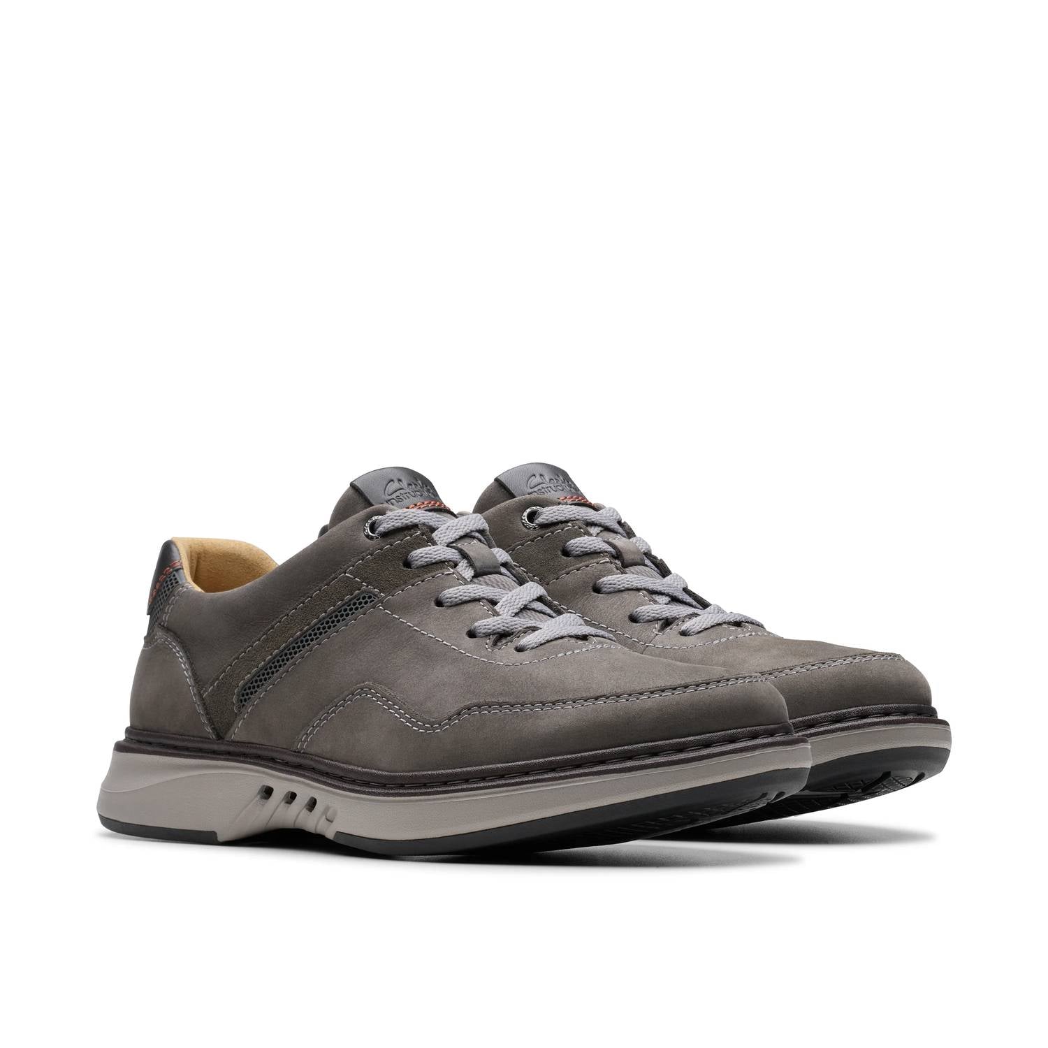 Clarks Men's Un Briley Vibe Oxford Shoes in dark grey nubuck - men's shoe - view 7