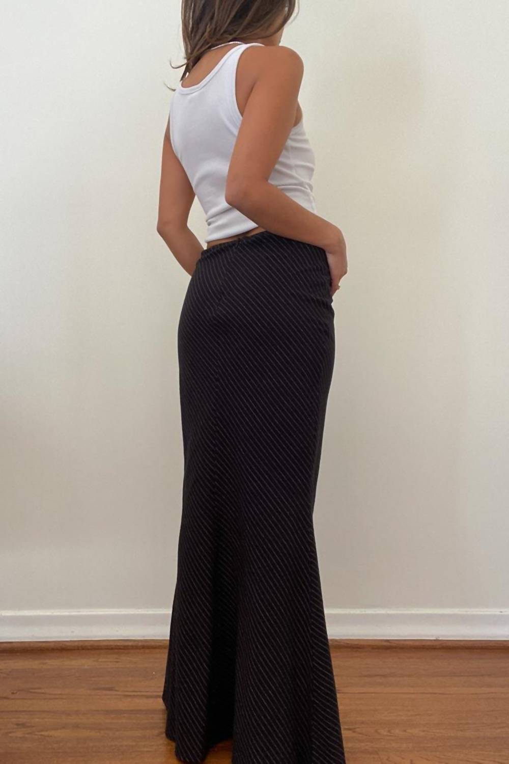 Et Clet - Stripe Bias Cut Maxi Skirt