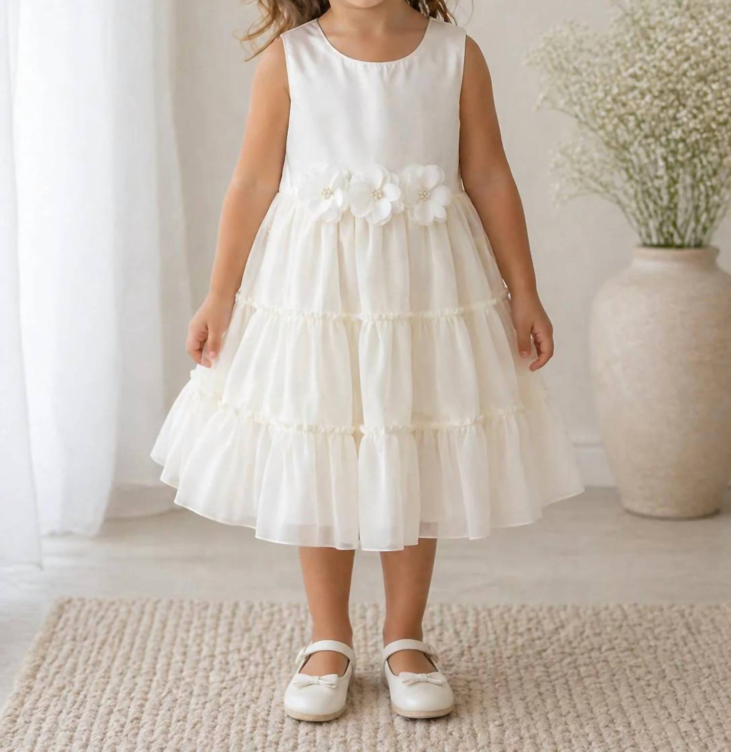 Milon - Sheer Flowers Pearls Dress
