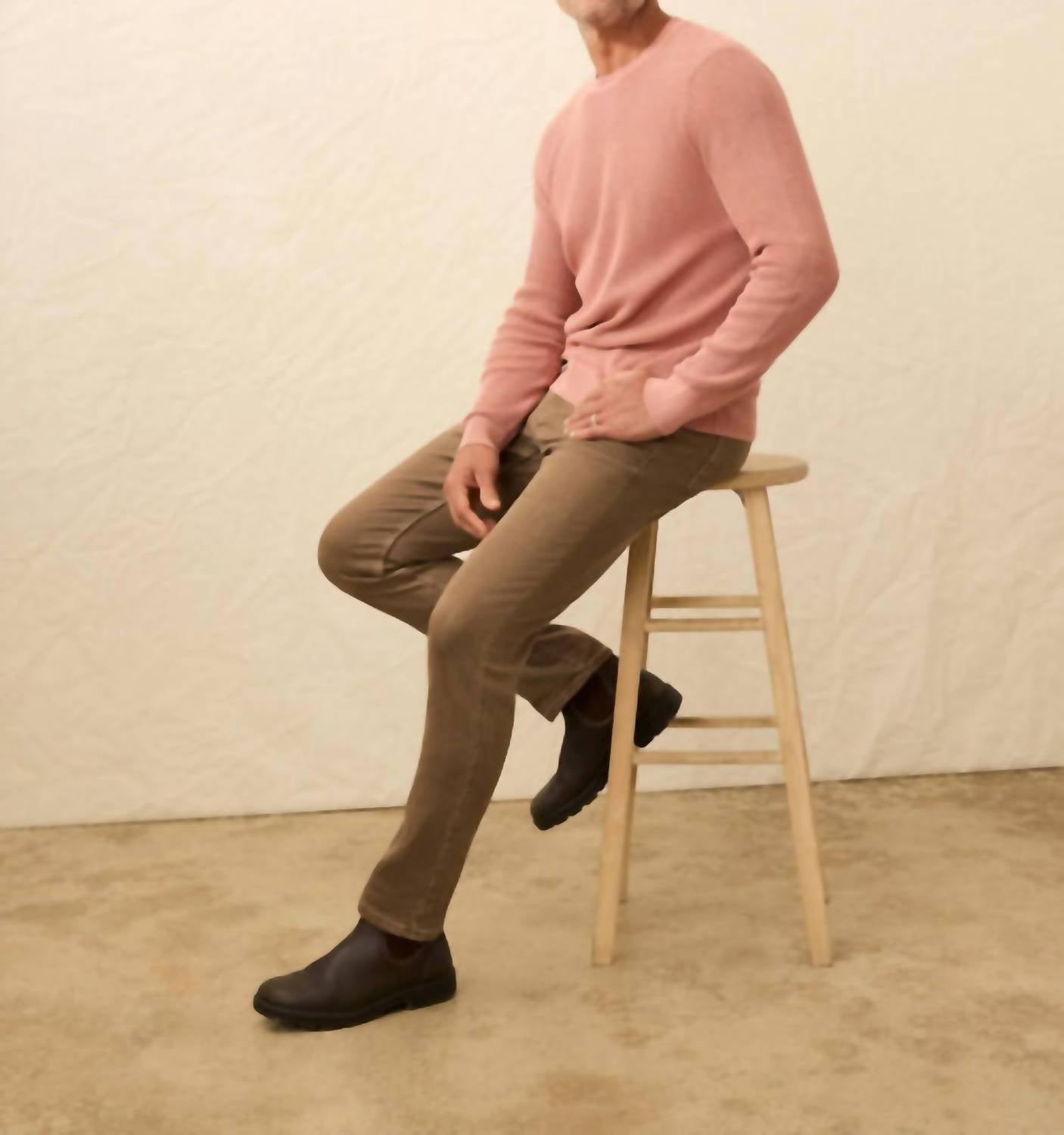 Faherty Sunwashed Crewneck Sweater in dusty sienna 1 - men's sweater - view 4