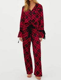 Beach Riot Lee Ann & Brook Set in holiday plaid - women's sleepwear - alternate view