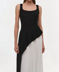 SIMKHAI Zayla Pleated Midi Dress in black multi - women's dress - view 5