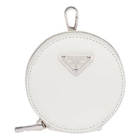 Prada - Women's Triangle Plaque Smooth Leather Round Mini Pouch