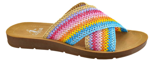Corkys Footwear - Women's Crochet Stripe Dig It Sandals