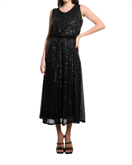 Tina Stephens Italy - Rae Sequin Long Flare Skirt
