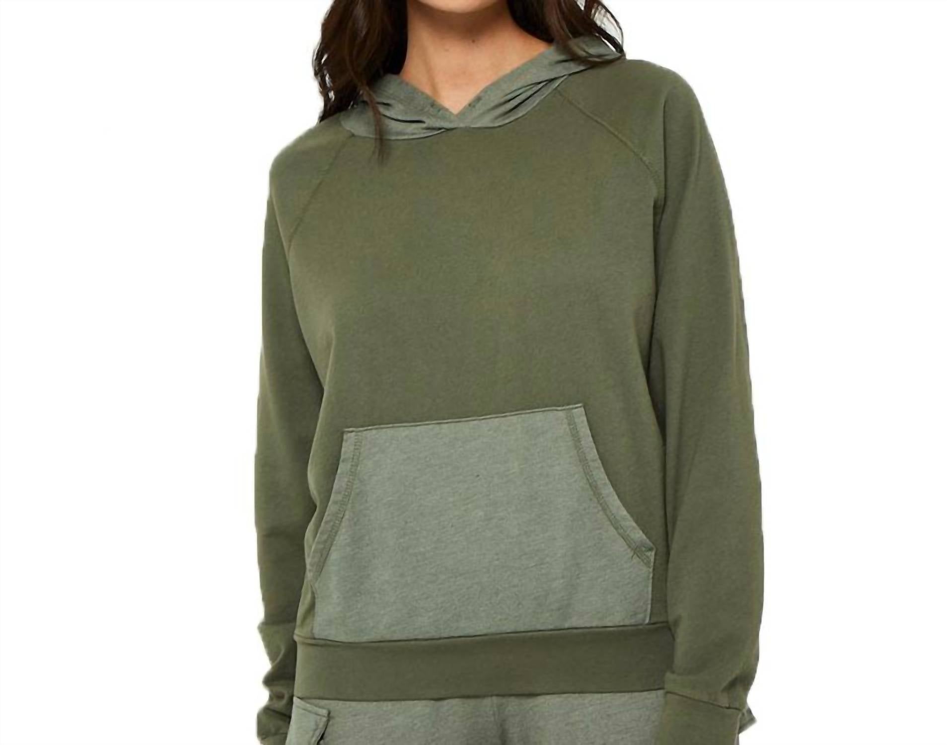 PROJECT SOCIAL T Kanga Hoodie in sage brush - women's top
