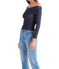 STEVE MADDEN Pacie Off The Shoulder Top in marine - women's blouse - detail view