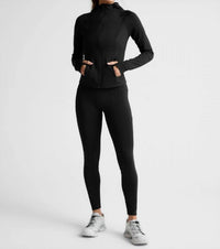 BEYOND YOGA pacer fleece full-zip jacket in black - women's jacket - view 5