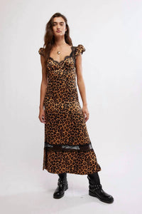 Free People - Leopard Foolish Heart Printed Midi Dress