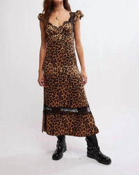 Free People - Leopard Foolish Heart Printed Midi Dress