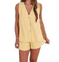 Very J - Simple Days Linen Two Piece Set