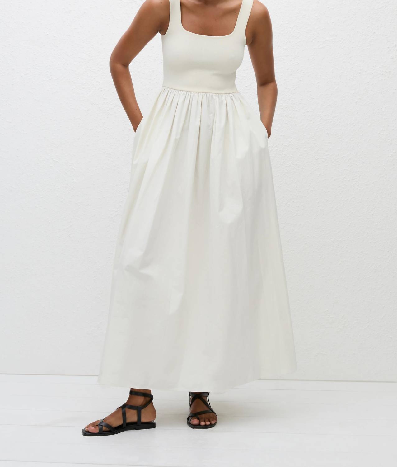 Matteau - Knit And Cotton Maxi Dress